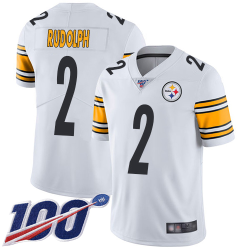 Youth Pittsburgh Steelers Football #2 Limited White Mason Rudolph Road 100th Season Vapor Untouchable Nike NFL Jersey->youth nfl jersey->Youth Jersey
